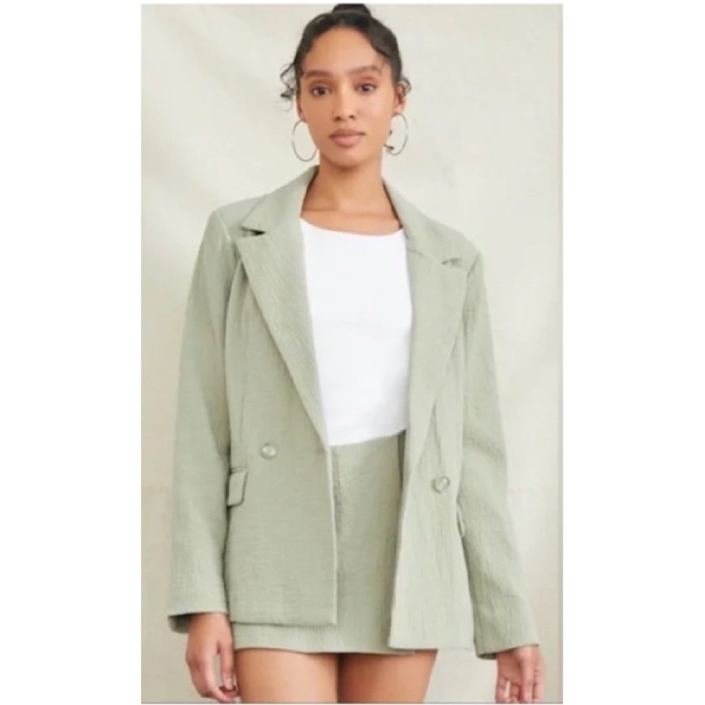 Women's Green Textured Blazer- Size Small